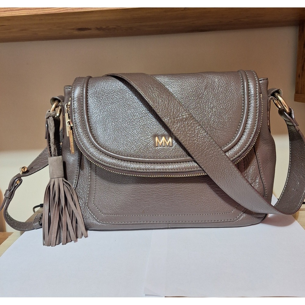 Mercer & Madison Brown Leather Tassel Shoulder Messenger Handbag Purse Crossbody